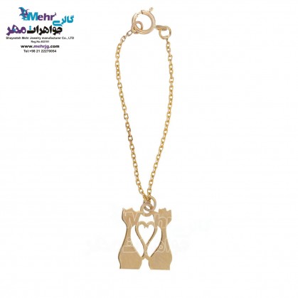 Gold Watch Pendant - Loving Cats Design-MW0159